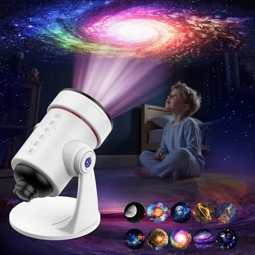 Image of Galaxy Projector White Noise Machine Features 28 Non-Repeating Natural Soothing Sounds, 10 Realistic Star Light Nebula Scenes ,Star projector 1/2/4H Sleep Timer Therapy for Children and Adults