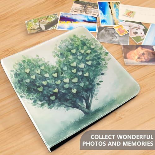 Álbum de Fotos Autoadhesivo DIY Scrapbook Álbum San Valentín Árbol de Corazón Verde Encuadernador de 3 Anillos Libro de Fotos 40 Páginas 8x10 para Memorias miniatura 5