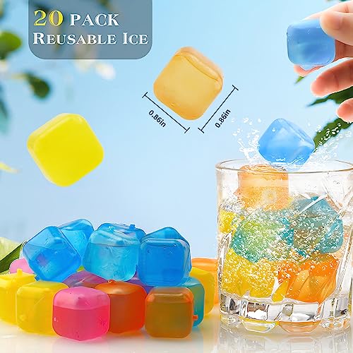 Cubitos de Hielo Reutilizables Plásticos Cuadrados 20 Piezas miniatura 2