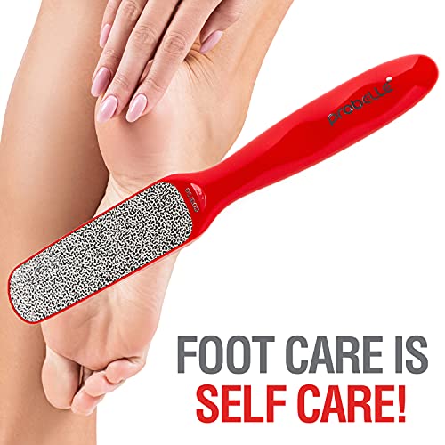 Probelle Double Sided Multidirectional Nickel Foot File Callus Remover - Immediately Reduces Calluses And Corns To Powder For Instant Results, Safe Tool (Red) #TOP4