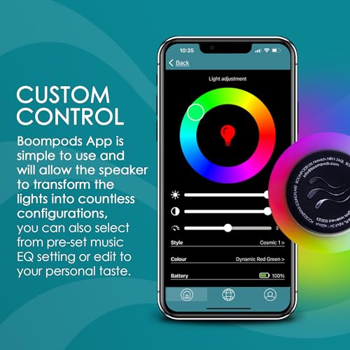 Boompods Soundflare Mini Bluetooth Speaker with Syncing Light Show, Portable IPX6 Waterproof Shower Speaker, 5 Hr Playtime - Image 4