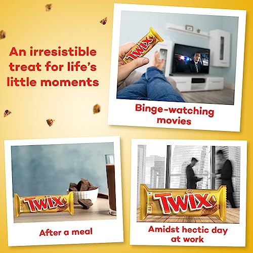 Image of Twix Caramel Cookie Chocolate Bar, Loaded with Soft Nougat, Chewy Caramel, & Crunchy Cookie, Premium Chocolate Pack for Sharing with Family & Friends, 50Gram, Pack of 25