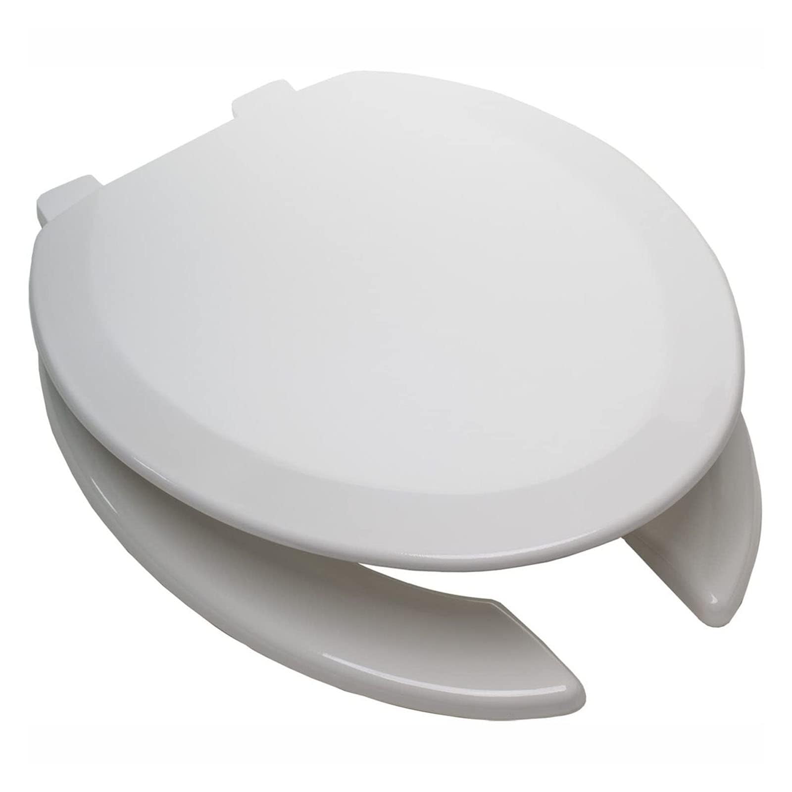 Brigtviee Elongated Open Front Toilet Seat with Soft Close,And Never Loosen The Non-Slip Seat, No Slam Toilet Seat, Fit Standard Plastic Elongated Toilet,White
