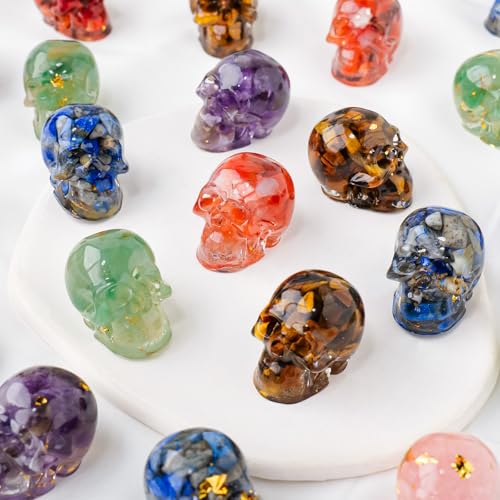 Estatuas Calaveras de Resina Natural 7 Piezas miniatura 5