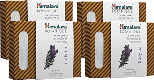 Himalaya Botanique Refreshing Lavender & Rosemary Body Bar For Calming Comfort And Ultra Moisturized Skin, 4.41 Oz, 4 Pack #TOP6