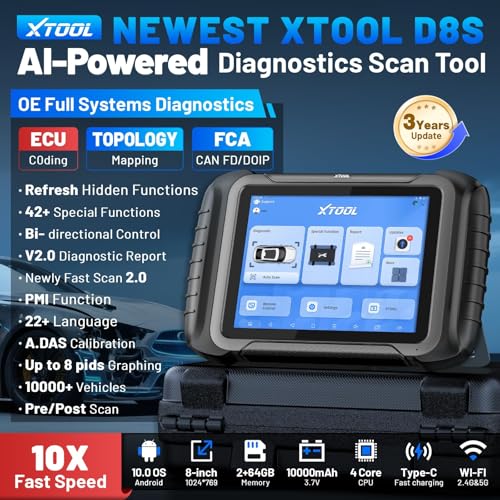 Image of XTOOL D8S Bidirectional Scan Tool: 2026 AI-Assisted OBD2 Scanner