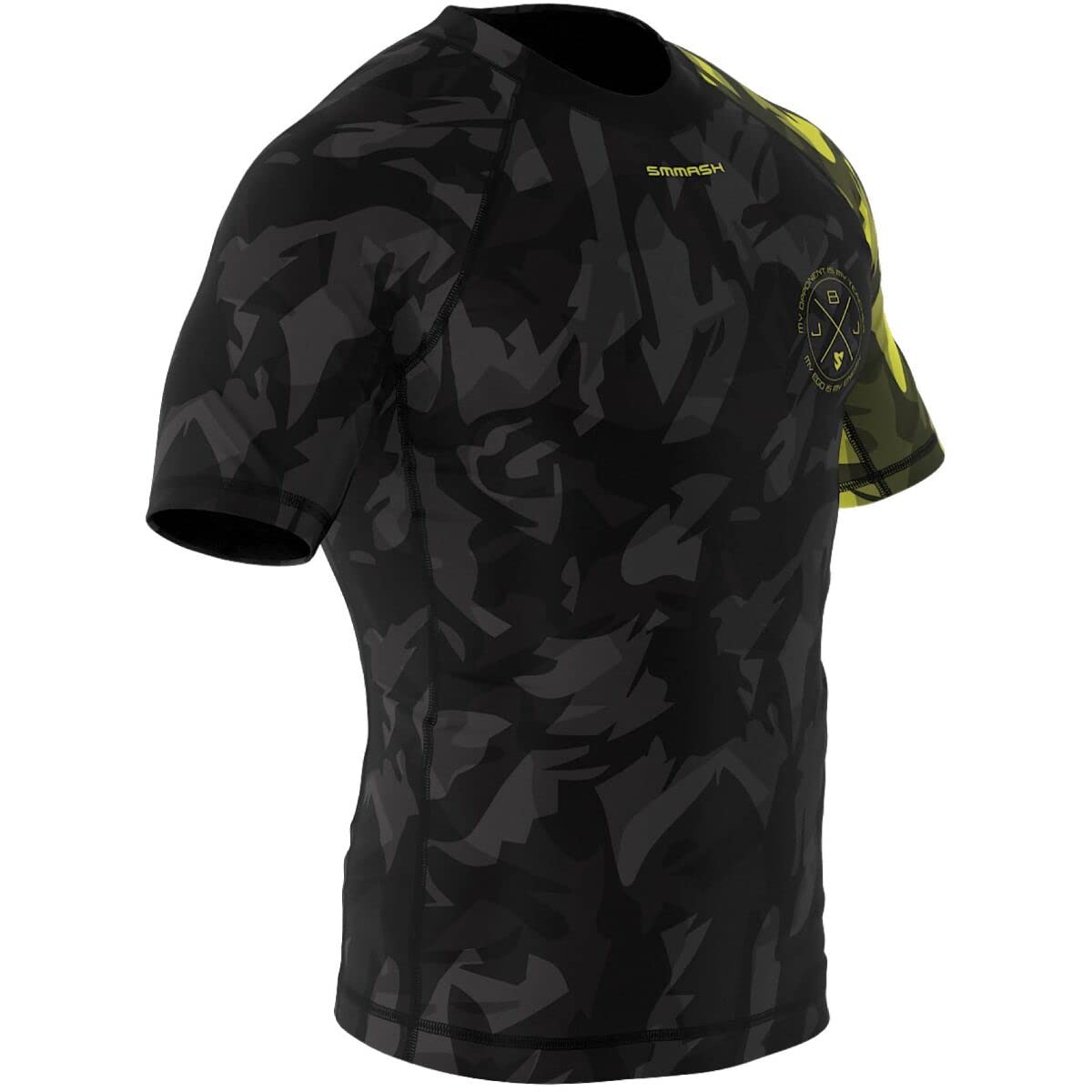 SMMASH Helion Rashguard Hombre Manga Corta, Camisetas Hombre para MMA, Artes Marciales, Krav Maga, BJJ, K1, Karate, Material Transpirable y Antibacteriano — view 48