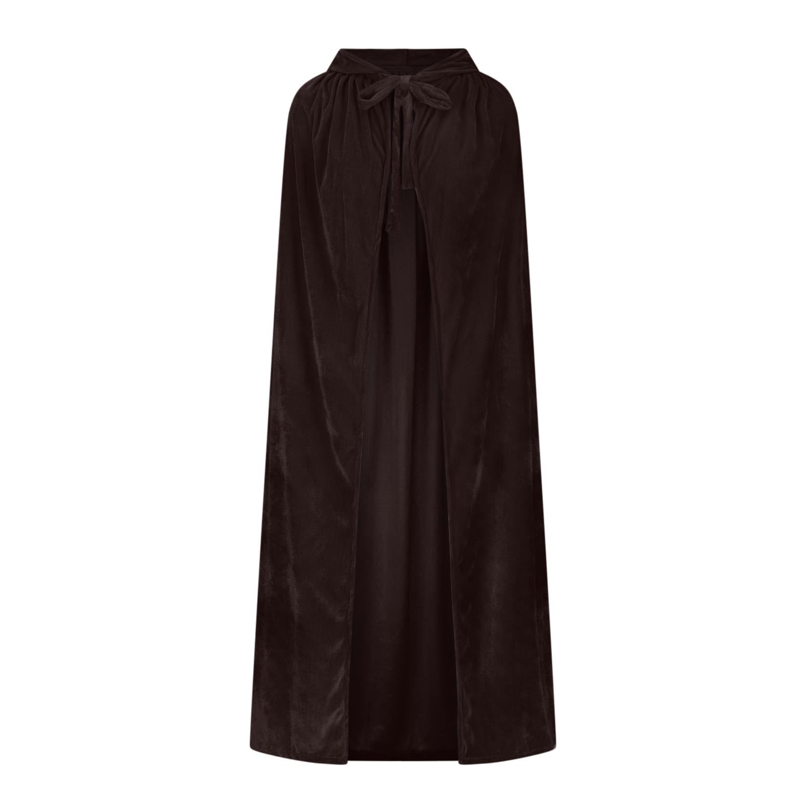 Medieval Cloak for Women UK Sale Clearance,Renaissance Hooded Cape Ladiess Jedi Costume Medieval Hooded Cape Vampire Cloak Halloween Christmas Party Cosplay Outfit Adults Gothic Steampunk Robe Brown