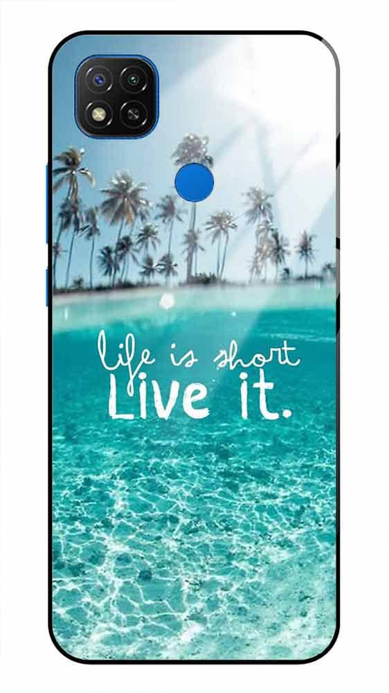 NDCOM for Redmi 9 / Redmi 9C / Poco C31 / Redmi 9 Activ Back Cover Life is Short Live It Printed Metal Case
