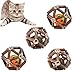 ADDLIVE 2 Pezzi Giocattoli Per Gatti Palla con Campana, 2 Pezzi Giocattoli con Erba Gatta Palla, Matatabi Per Gatti Giochi, Palla di Erba Gatta Naturale, Giocattolo da Masticare Per Gatti, 6.5 cm
