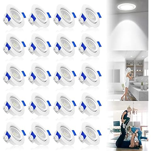 UISEBRT Lot de 20 Spot LED Encastrable Extra Plat 5W Cover