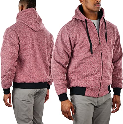 Image of ToBeInStyle Men's Polar Fleece Long Sleeve Zip Up Kangaroo Pocket Cold Weather Hoodie Jacket