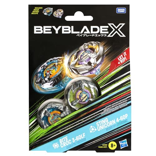 Beyblade X Bite Croc 3-60LF and Sting Unicorn 4-60P Top Dual Pack Set, Includes 2 Right-Spin Tops - Image 3