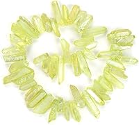 Vista 14 de Adabele - 2 hebras de piedras preciosas sueltas de cuarzo blanco natural en bruto curativo, punta perforada grande (30 pulgadas) GA-E1