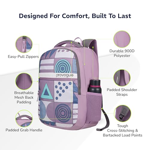 Image of Provogue Blaze Laptop Backpack 35L with 2 spacious compartments and Rain Cover - School Bag for Girls | Girls School Bag, College Backpack for Women and Men with Laptop compartment