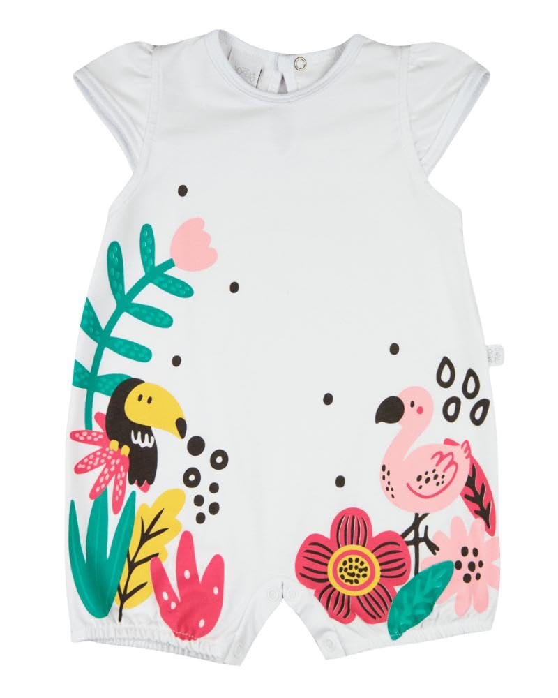 Macacão Bebê Menina Verão Sem Mangas Suedine Silk Screen Tucano e Flamingo – Branco em promoção! Veja a oferta e mais achadinhos de Bebês 2 Hoje é o melhor dia para comprar Macacão Bebê Menina Verão Sem Mangas Suedine Silk Screen Tucano e Flamingo – Branco com aquele preço maroto! Promoção! Aproveite a oferta! 2