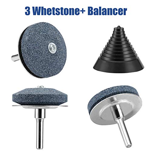 【2021 New】Universal LawnMower Blade Sharpener, lawn mower blade grindstone with Wear-resistant Steel backing for any electric drill for sharpening knives, garden, kitchen, courtyard-3Pack+Balancer - Thumbnail 7
