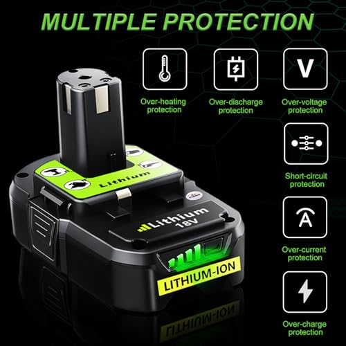 Image of Replacement for Ryobi 18V Battery: 4.0Ah Lithium-Ion for P107 P108 P109 Cordless Power Tools Craft Creator Woodworker Gardening Work 1 Pack