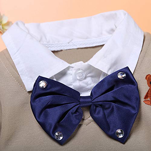 Image of MYGBCPJS 3Pcs Boy Handsome Outfit Set Plaid Shirt + T-Shirt + Suspender Jean Sets
