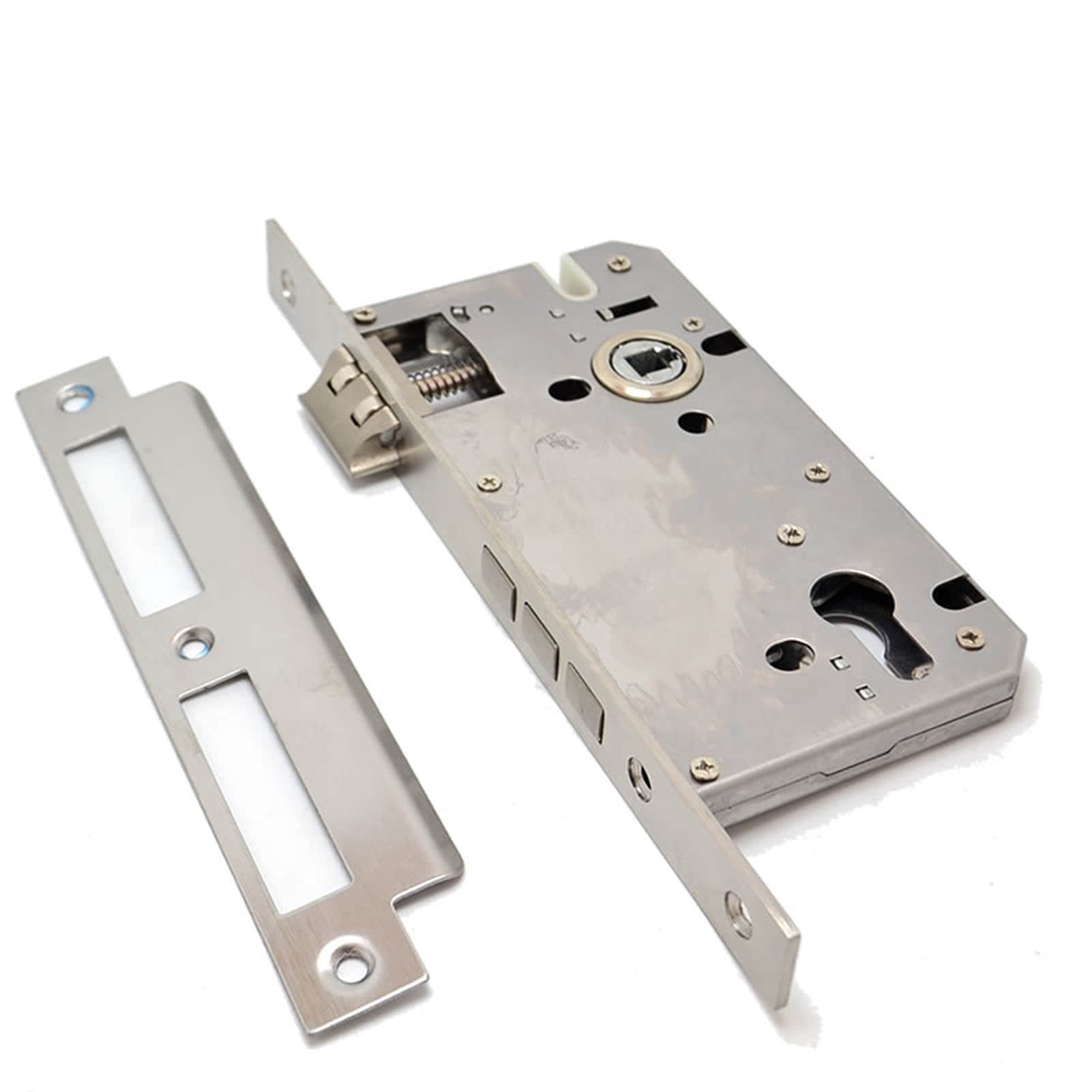 Cuerpo de Cerradura empotrada, Cerraduras de embutir, Cerradura, silenciosa Acero Inoxidable, Color Caqui, Dividida, Puerta Madera, Metal, Interior, Cuerpo