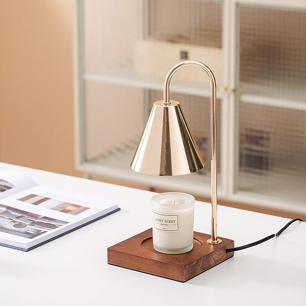 Aromatherapie Schmelzende Kerze Schmelzendes Wachs Lampretro Nostalgische Schmelzende Kerzenlampe Haushalt Kreative Tischlampe Plug-in Dimmen Kerzenhalter(Gold)