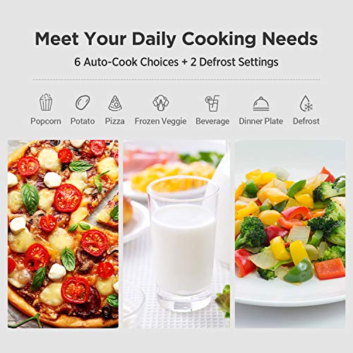 Product Image 4: COMFEE' EM720CPL-PMB Countertop Microwave Oven with Sound On/Off, ECO Mode and Easy One-Touch Buttons, 0.7cu.ft, 1050W , Black