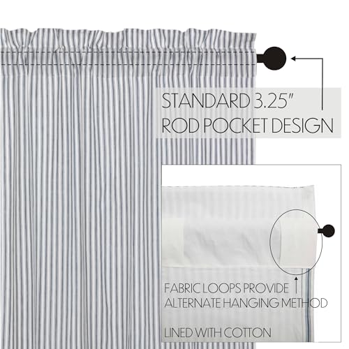 VHC Brands Sawyer Mill Blue Window Prairie Panel Set Room Darkening Farmhouse Country Drapes Striped Pattern 84x36 Curtain, 84x36x18 by VHC Brands - Image 5