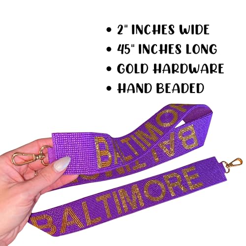 Correa para monedero de 49 pulgadas con letras doradas estilo Baltimore 2