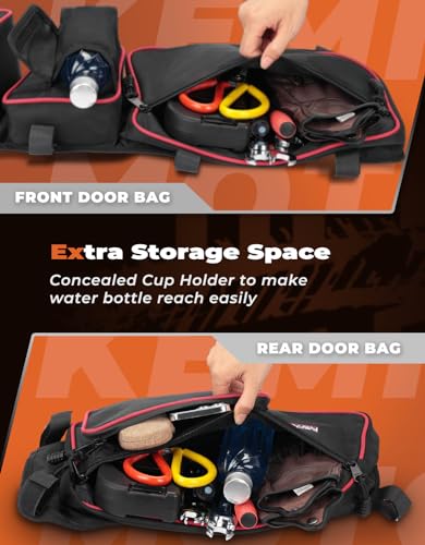 Image of KEMIMOTO X3 MAX Door Bag 1680D Oxford Fabric Storage Bag 4pcs, Red