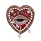 EMDOMO Beaded Milagro Heart Patches Flaming Sacred Heart Applique Mexican Folk Art Applique Decor Clothes Badges Sew On Patches Handmade DIY 2pieces (N