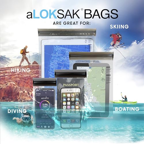 LOKSAK aLOKSAK - Bolsa Impermeable Unisex, Color Negro y Transparente, 4,63 x 7,81