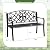 GIANTEX 50.5" Metal Outdoor Bench, Floral Design Cast Iron Backrest