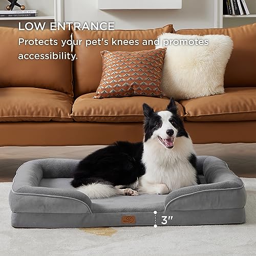 Bedsure-Orthopedic-Pet-Bed-Large-Washable-Dog-Sofa-With-Supportive-Foam-Removable-Cover-Waterproof-Lining-Nonskid-Bottom-Grey