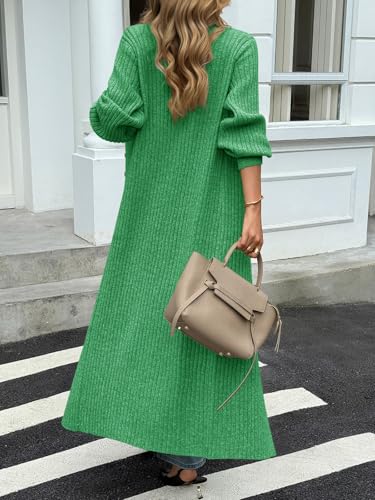 Image of Saodimallsu Womens Long Duster Cardigans Button Down Maxi Sweater Dress