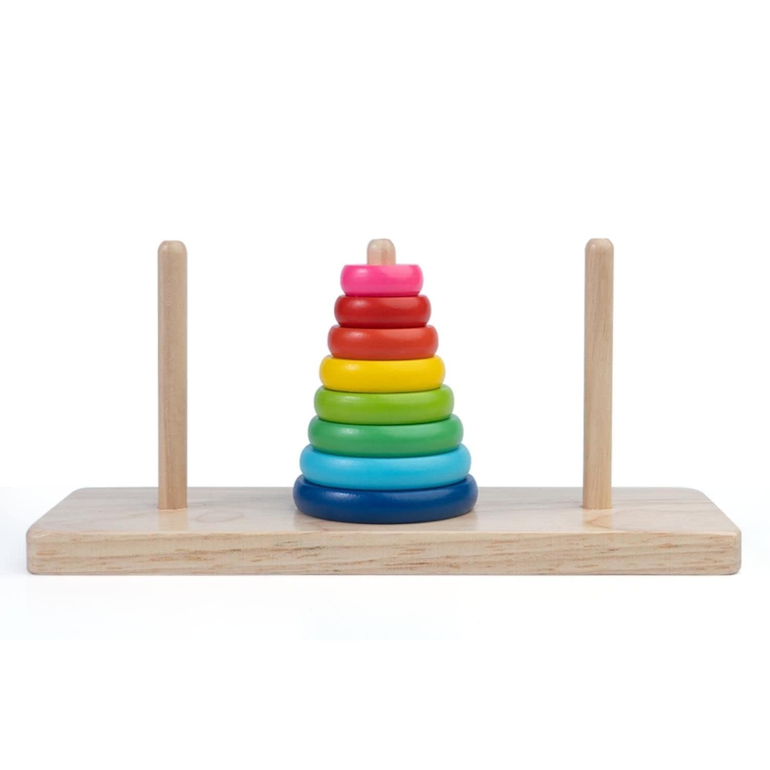 Cubelelo Wooden Rainbow Tower | Tower of Hanoi | Premium 8 Rings Multicolor Stacking Puzzle Toy for Kids, Children & Adults | Challenging Brain Teaser Development Early Educational Learning Game (B0D9QLT391) Amazon Price History, Amazon Price Tracker