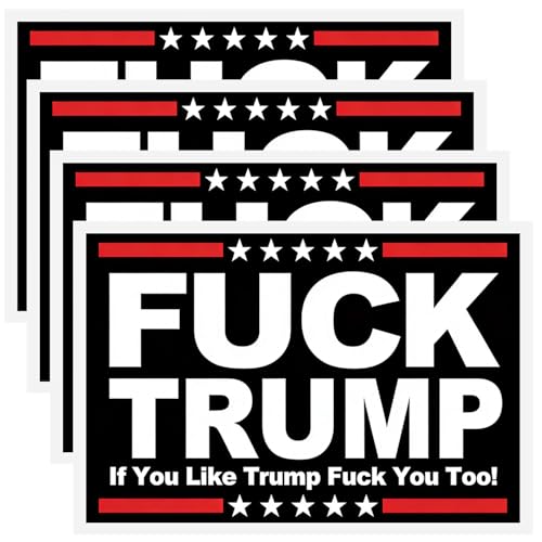 4PCS Fuck Trump Bumper Sticker - Anti Trump Vinyl Stickers, for Cars for Cars Trucks Window Laptop Waterproof Decals