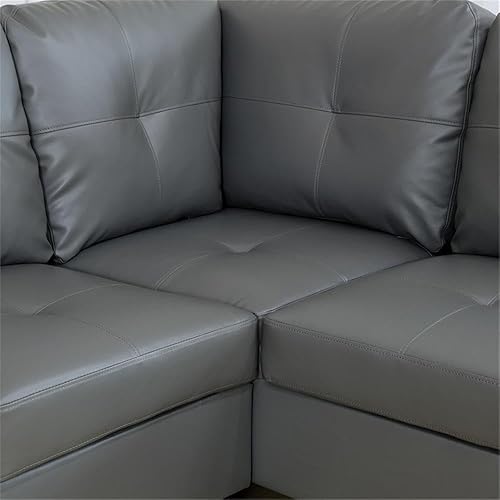 Miniatura 8 de Beverly Fine Furniture Andes Microfibra con sofás de imitación, color gris