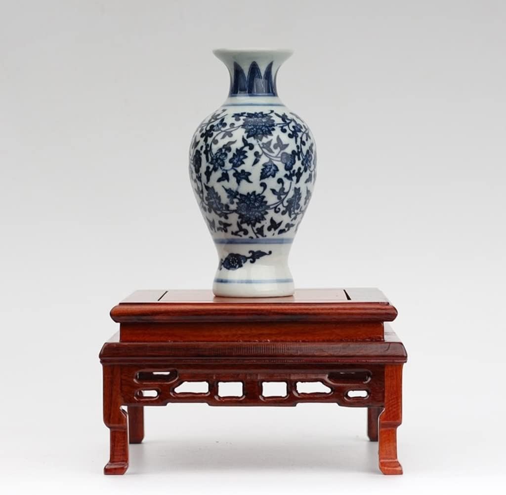 Bonsai Pedestal Vase Pedestal Stands Wooden Shelf Square Base Home Bonsai Vase Base Flower Pot Strange Stone Antique Small Flower Stand Plant Stand Planter Stand Plant Holder(Small)