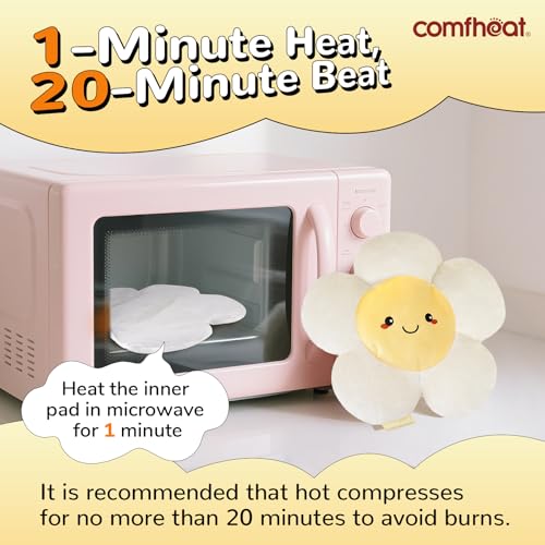 Image of Microwave Heating Pad for Pain Relief, Moist Heat Pack Hot Compress for Period Cramps Pain, Shoulder, Muscles, Plush Heating Pad Microwavable for Girl Women, with Washable Cover