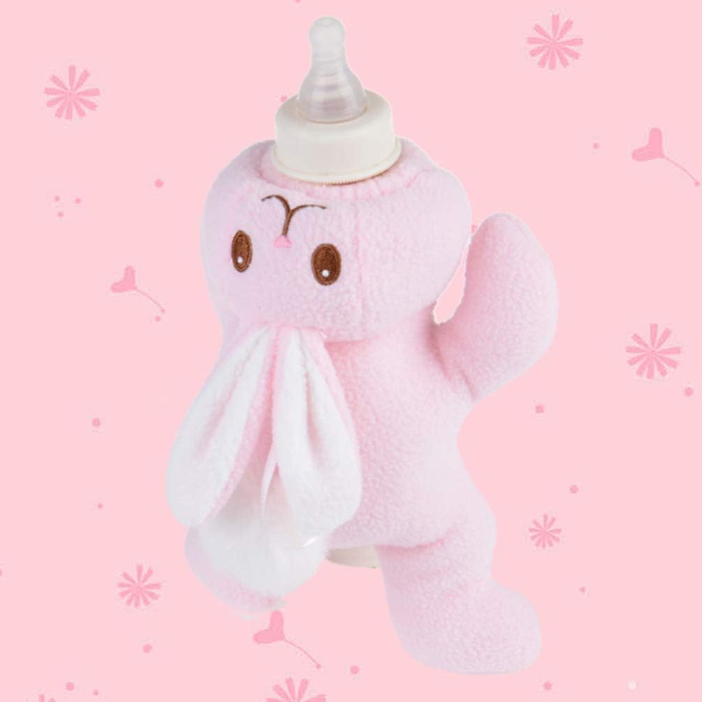 Bunny Milk Bottle Cover Protective Soft Stuffed Animal Baby Feeding Bottle Case for Kids Baby Toddler Infant