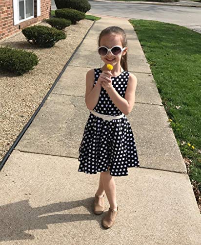 Girls Vintage Dresses Girls' Special Occasion Dress 50S Retro Kids Dresses Swing Rockabilly Sleeveless, Black Polka Dot, Size 6 #TOP6