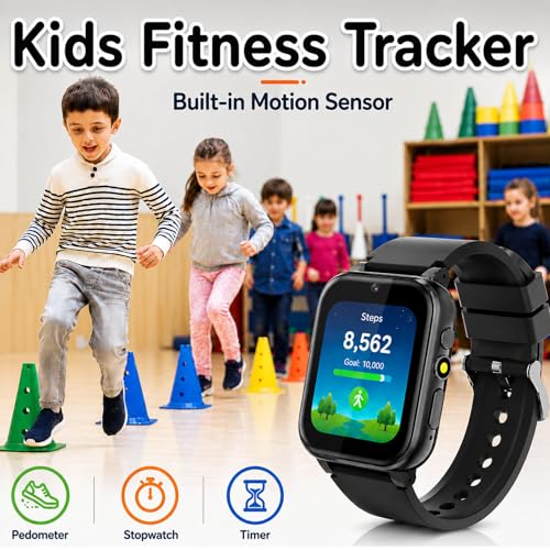Image of Smart Watch for Kids, Girls Boys Smartwatch with 26 Games Camera Video Recorder and Player, Pedometer Calendar Flashlight, Audio Book etc., Gifts for 4-12 Years Children (Black) | 26 Games, HD Touch Screen, Video Camera, Music Player, Alarm