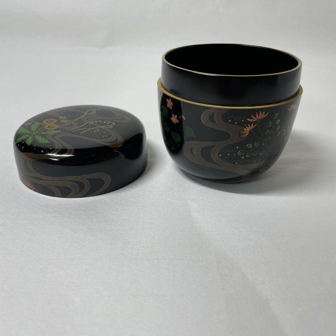 Amazon.co.jp: FD17 道馬順一作 鵬雲斎好写 「流水春草蒔絵大棗」茶入 