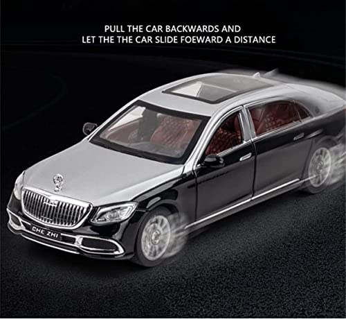 Image of Merceedes Maybach S600 Toy Model Car with Box, Zinc Alloy Pull Back Toy car with Sound and Light for Kids Boy Girl Gift [Colors as Per Stock]