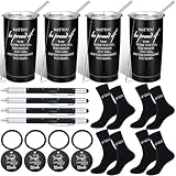 16 Pcs Thank You Gift for Men Male Teacher Employee Appreciation Gifts 20 oz Stainless Steel Tumbler with Lid Thank You Socks Inspirational Keychain Ballpoint Pen Set for Staff Coworker Fathers Day