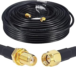 Boobrie 30M SMA WiFi Antenna Extension Cable RG58/U SMA Male to SMA Female Cable SMA Extension Cable Low Loss 4G Antenna Wifi Router Extension Cable 3G 4G LTE WiFi Antenna Wireless LAN(NOT for TV)