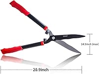 OARA 21 Inch Hedge Shears - Sharp Carbon Steel Clippers for Boxwood, Bushes & Borders with Ergonomic Comfort Grips