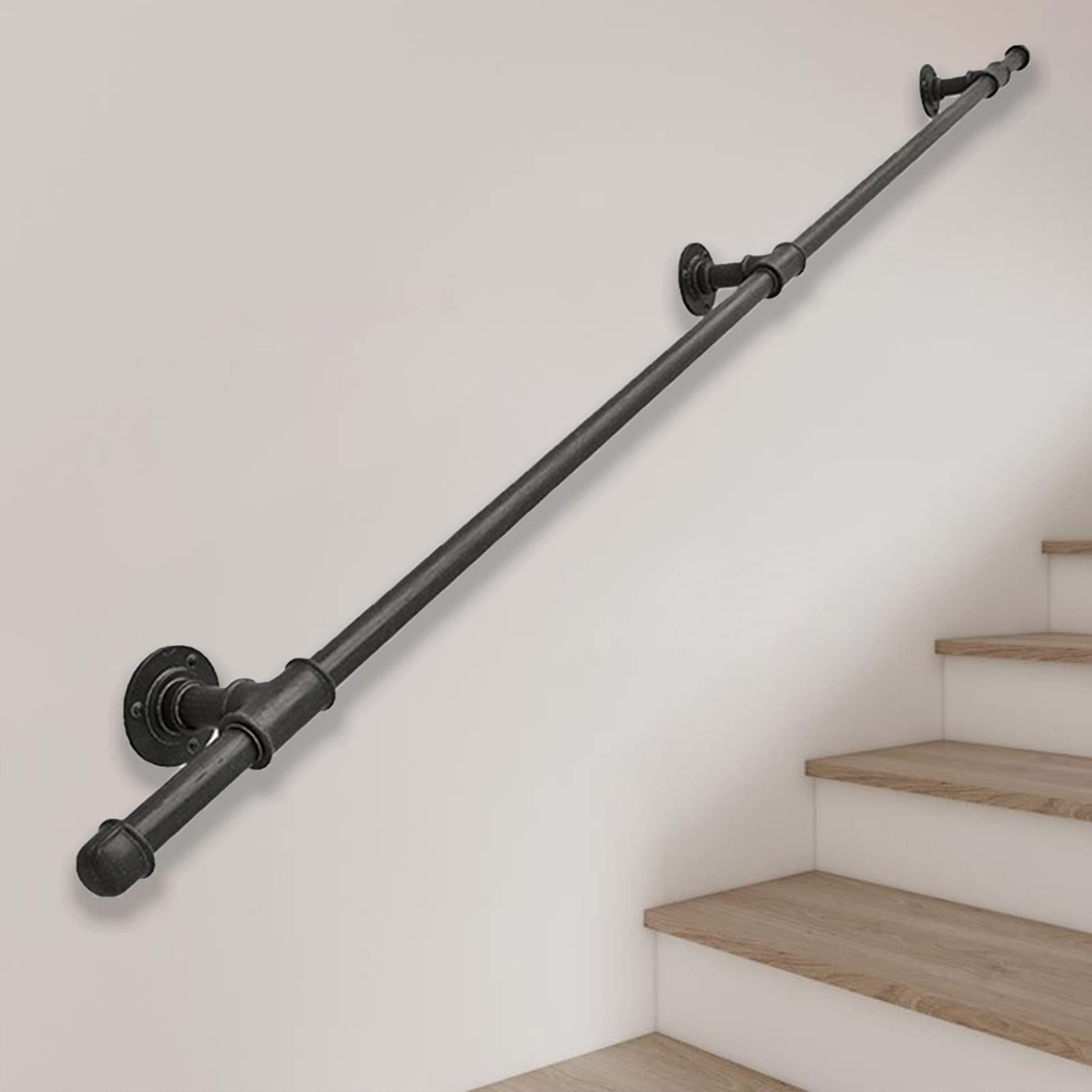 Main courante en fer forgé haut de gamme pour escalier intérieur et extérieur