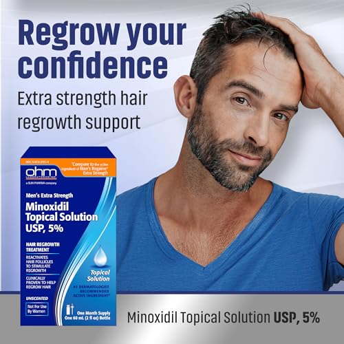 Image of Minoxidil Men's 5% Solution 2oz Tincture Bottle Clinically Proven to Regrow Hair, Topical Solution 5%, Hair Thinning Treatment (2 Fl Oz (Pack of 1))