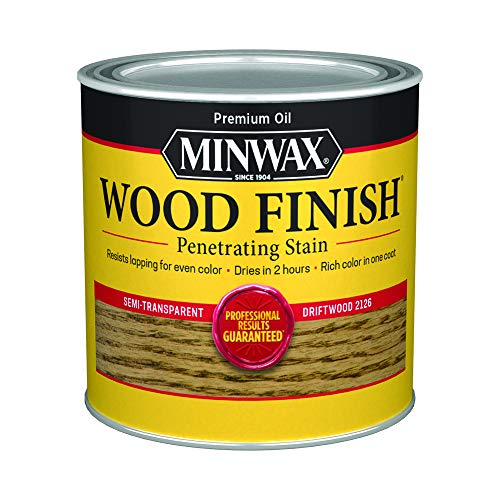 Minwax 221264444 Wood Finish Penetrating Interior Wood Stain, 1/2 pint, Driftwood